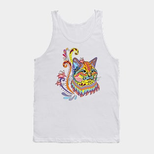 Colorful Ornamental Cat Tank Top